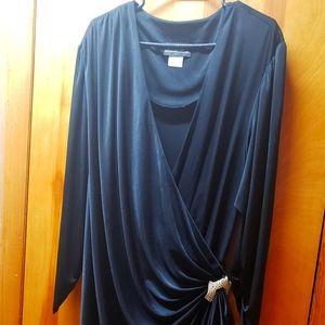 Black dress. Beautiful when worn size 18 to 22. Fancy beaded accent at waist.